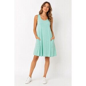 BKRIVE Mint Green Sleeveless Pocket Swing Dress Women’s Small Soft Stretch NWT